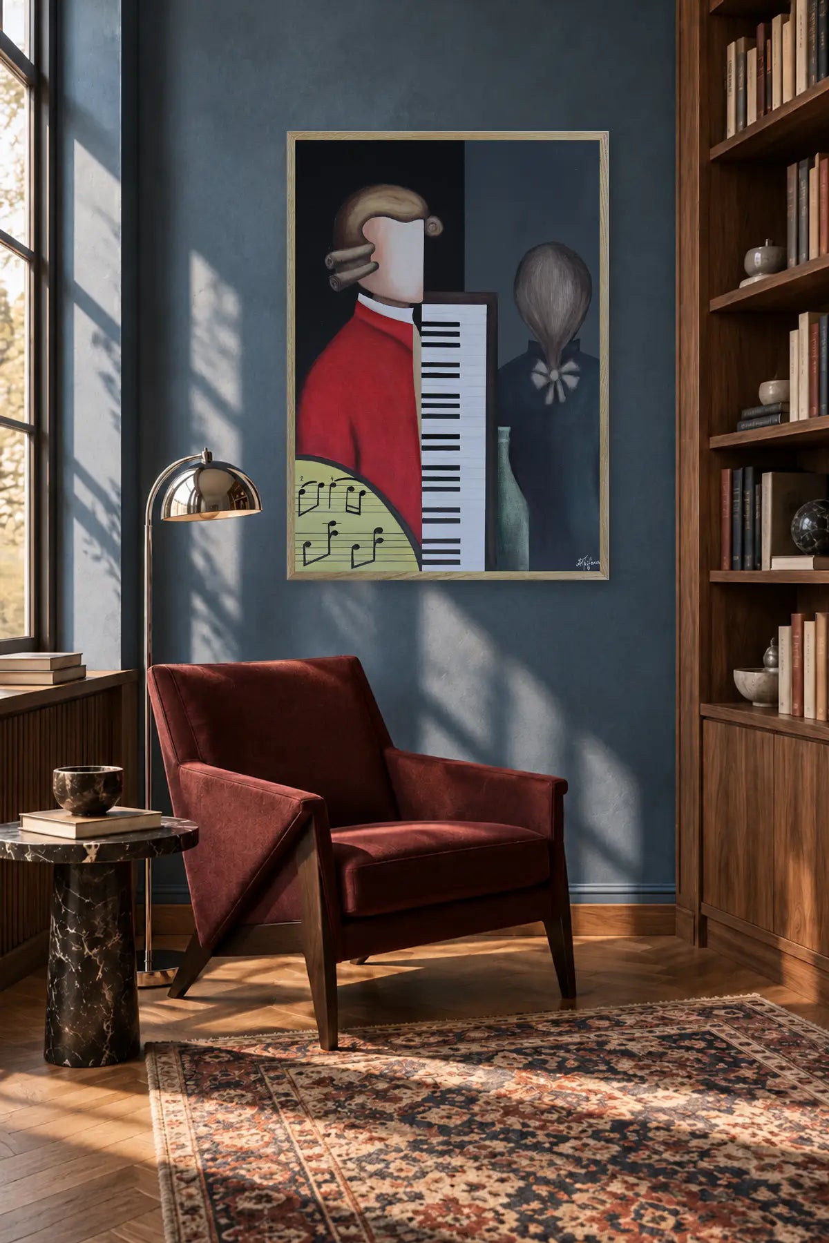 Abstract Composer and Piano by Alexander Trifonov — framed art in interior setting 2