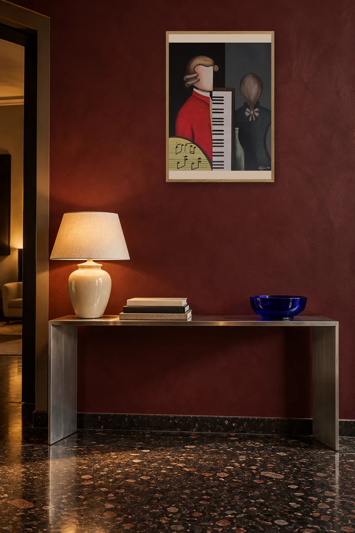 Abstract Composer and Piano by Alexander Trifonov — framed art in interior setting 3