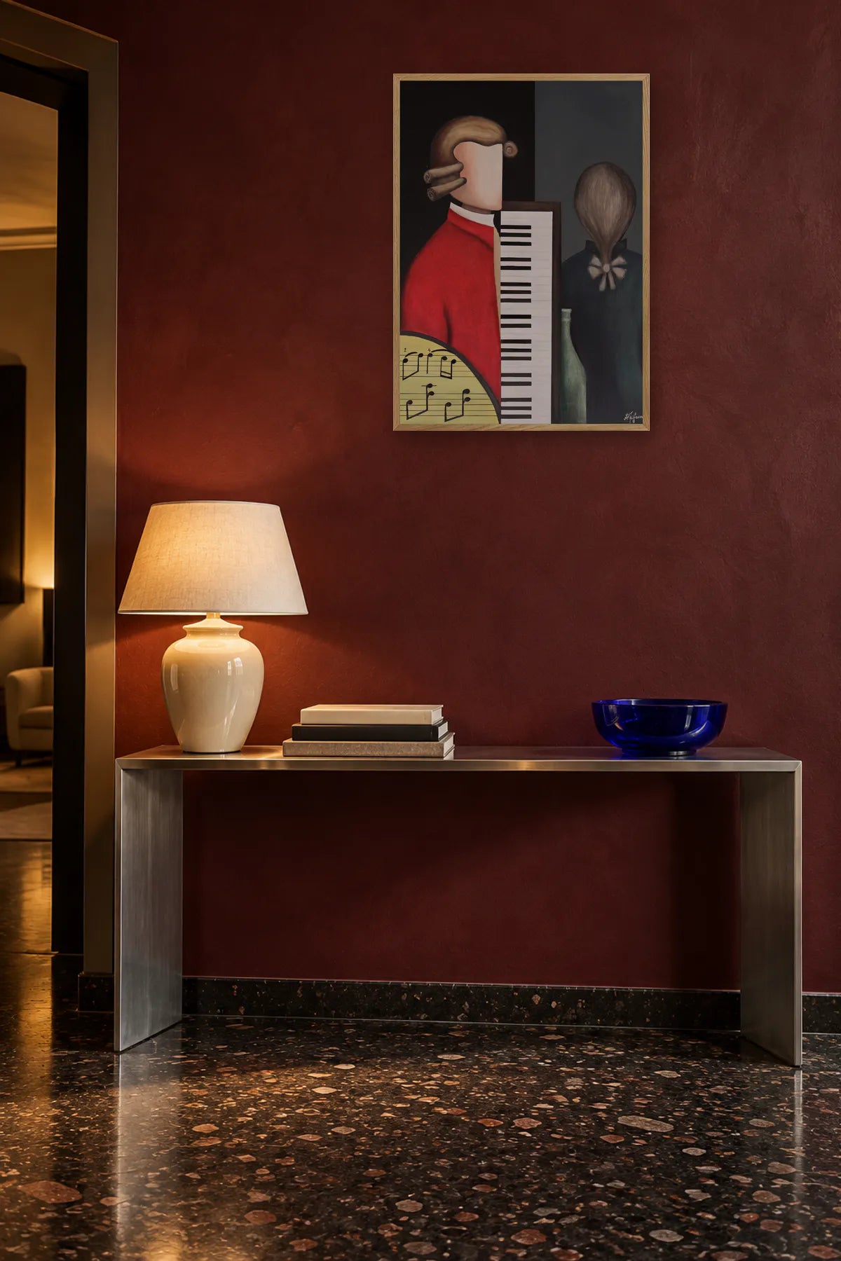 Abstract Composer and Piano by Alexander Trifonov — framed art in interior setting 3