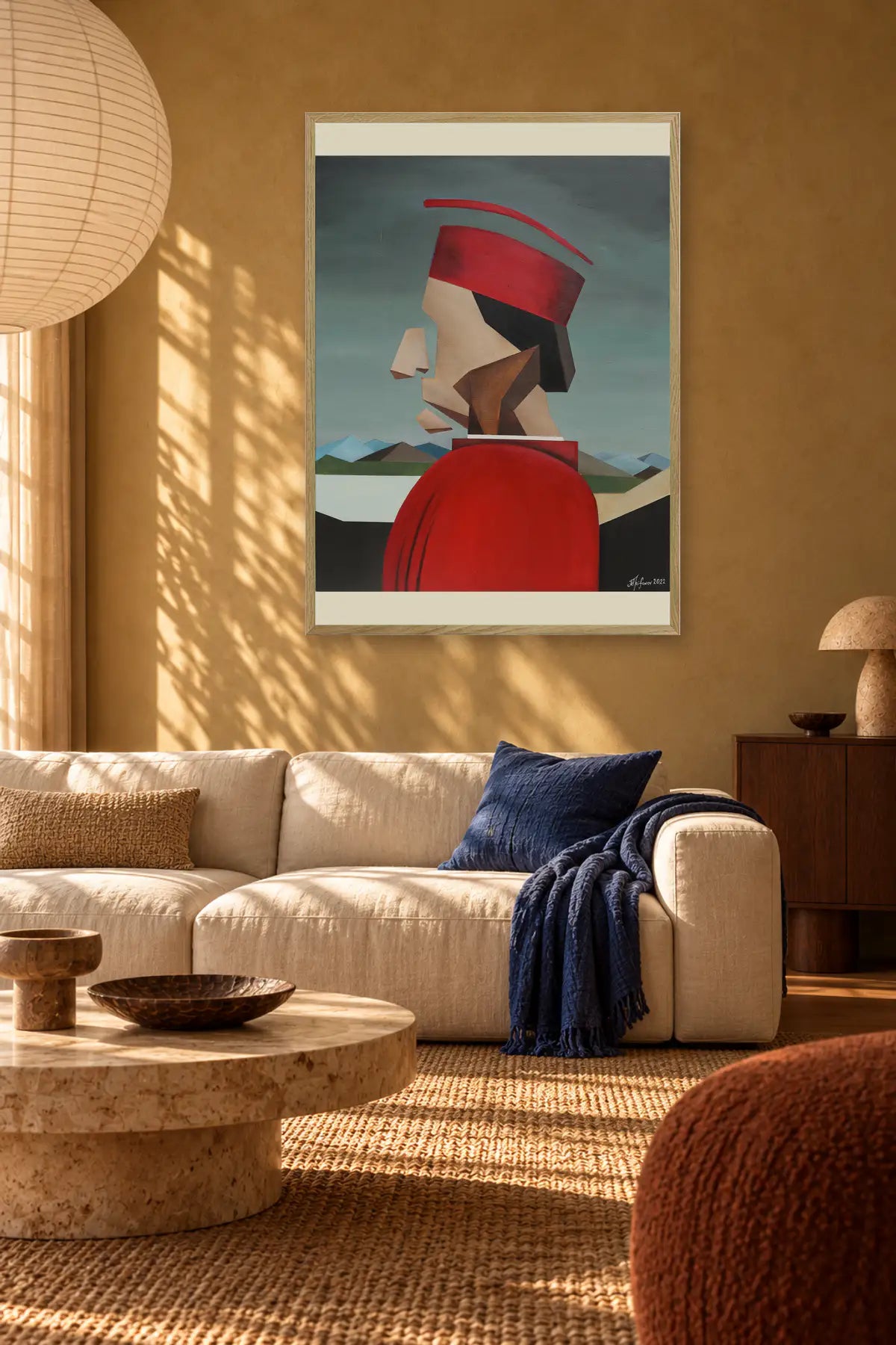 Abstract Red Profile by Alexander Trifonov — framed art in interior setting 1