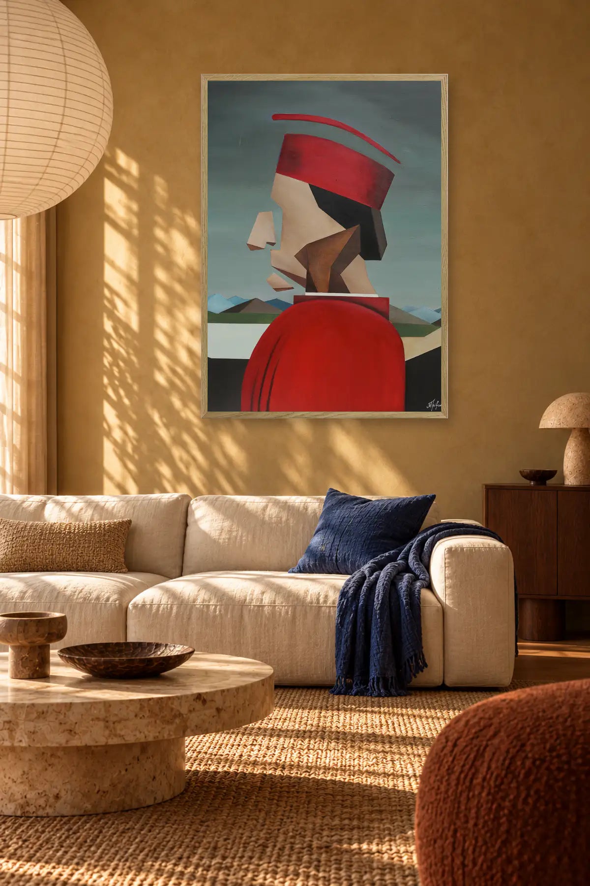 Abstract Red Profile by Alexander Trifonov — framed art in interior setting 1