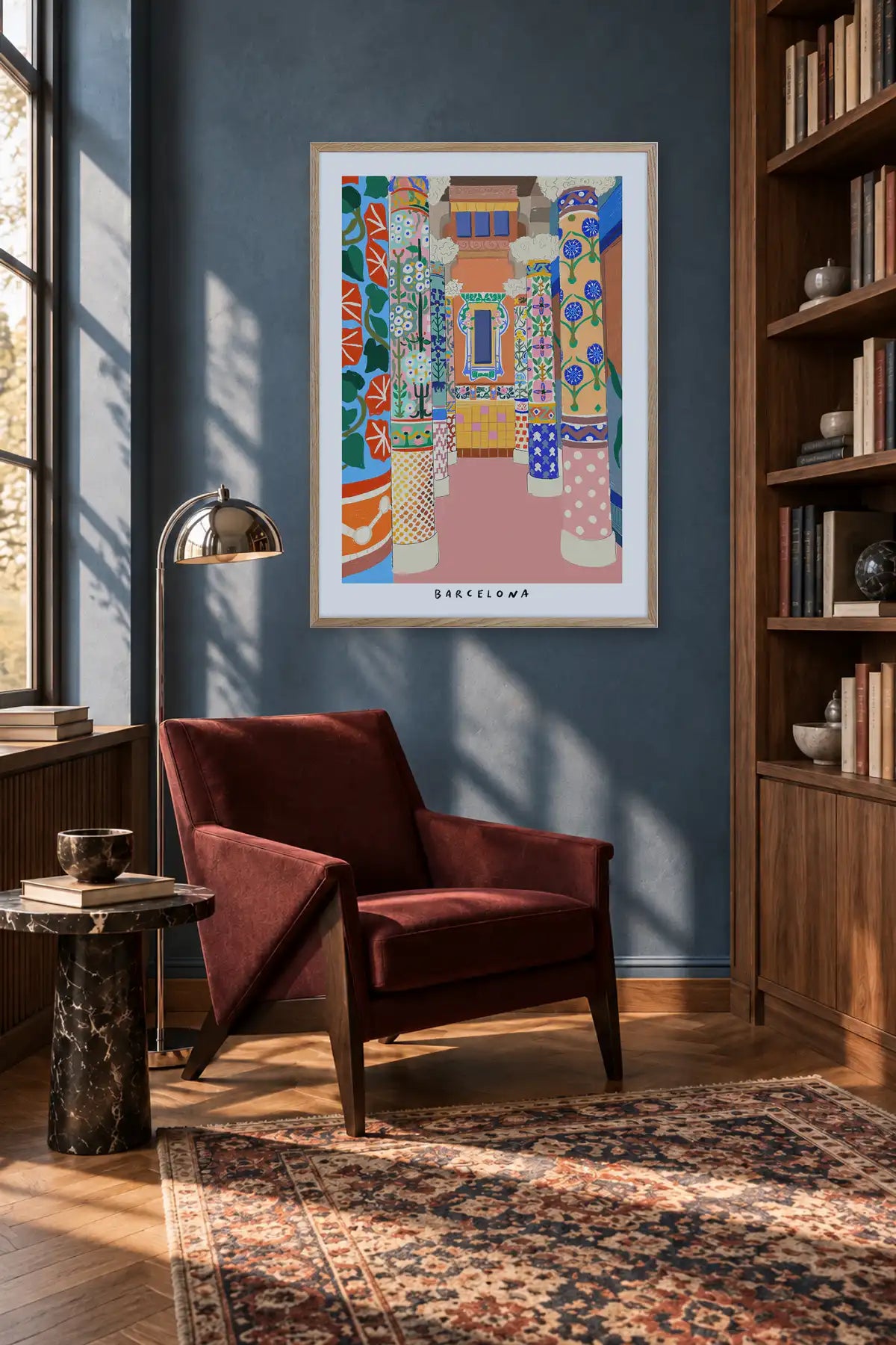 Barcelona by Agus Minuto — framed art in interior setting 2