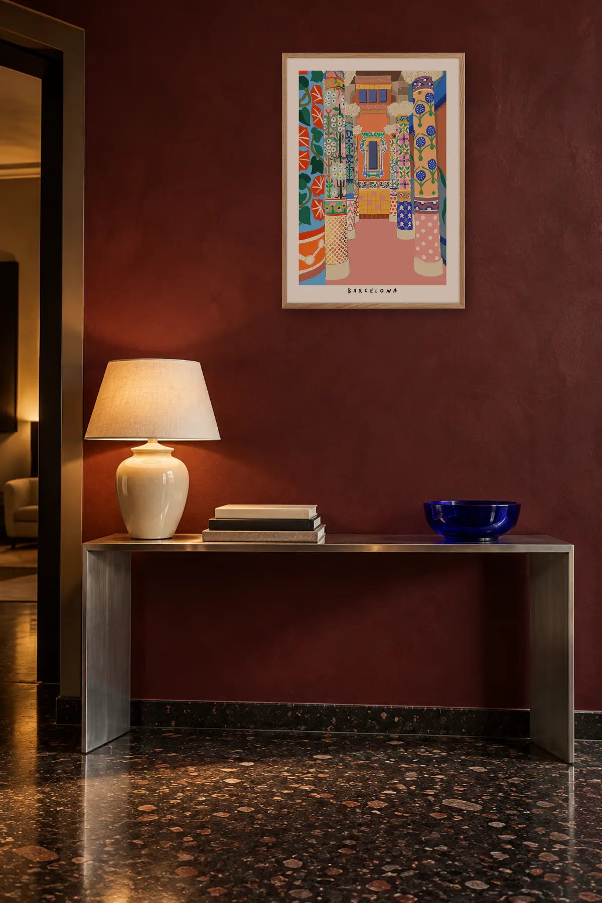 Barcelona by Agus Minuto — framed art in interior setting 3