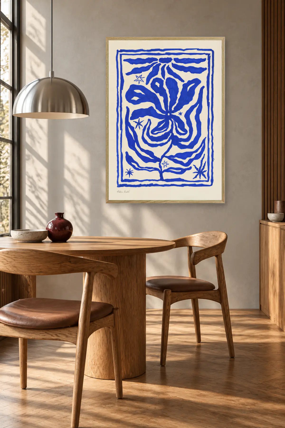 Blue Bloom by Eden Kalif — framed art in interior setting 3
