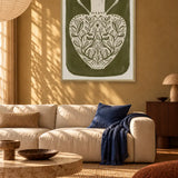 Botanical Folk Vase by Dirkie Nell — framed art in interior setting 2