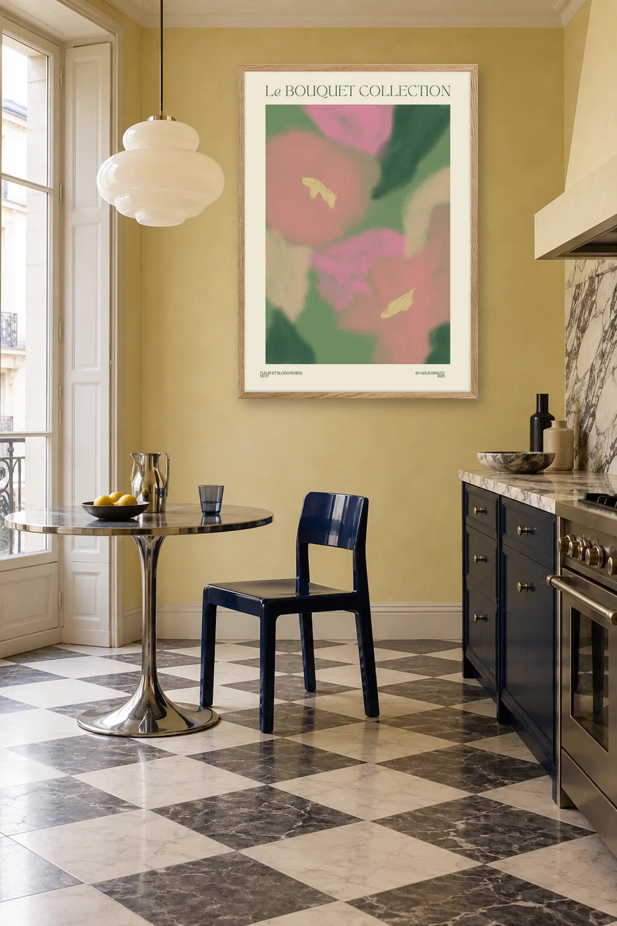 Bouquet I by Agus Minuto — framed art in interior setting 2