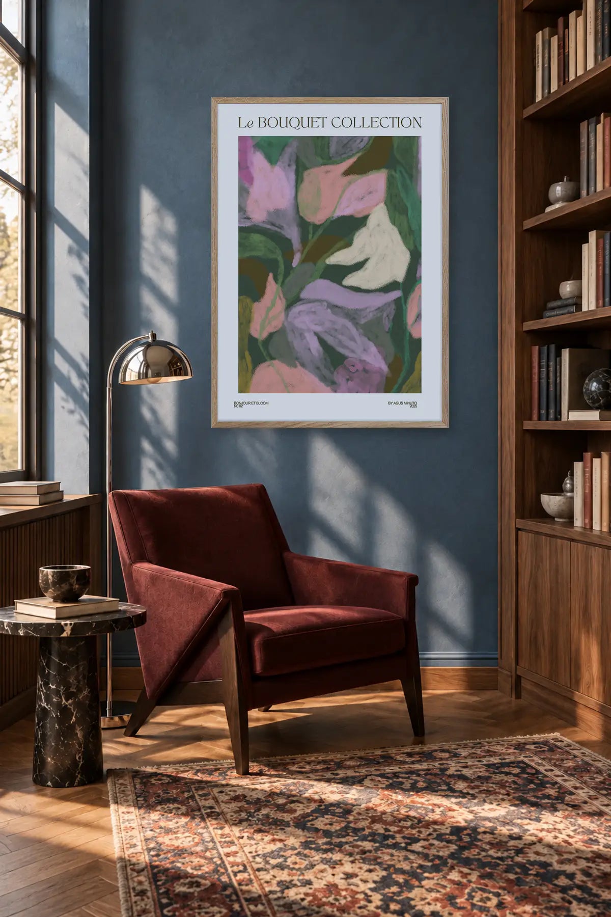 Bouquet II by Agus Minuto — framed art in interior setting 1