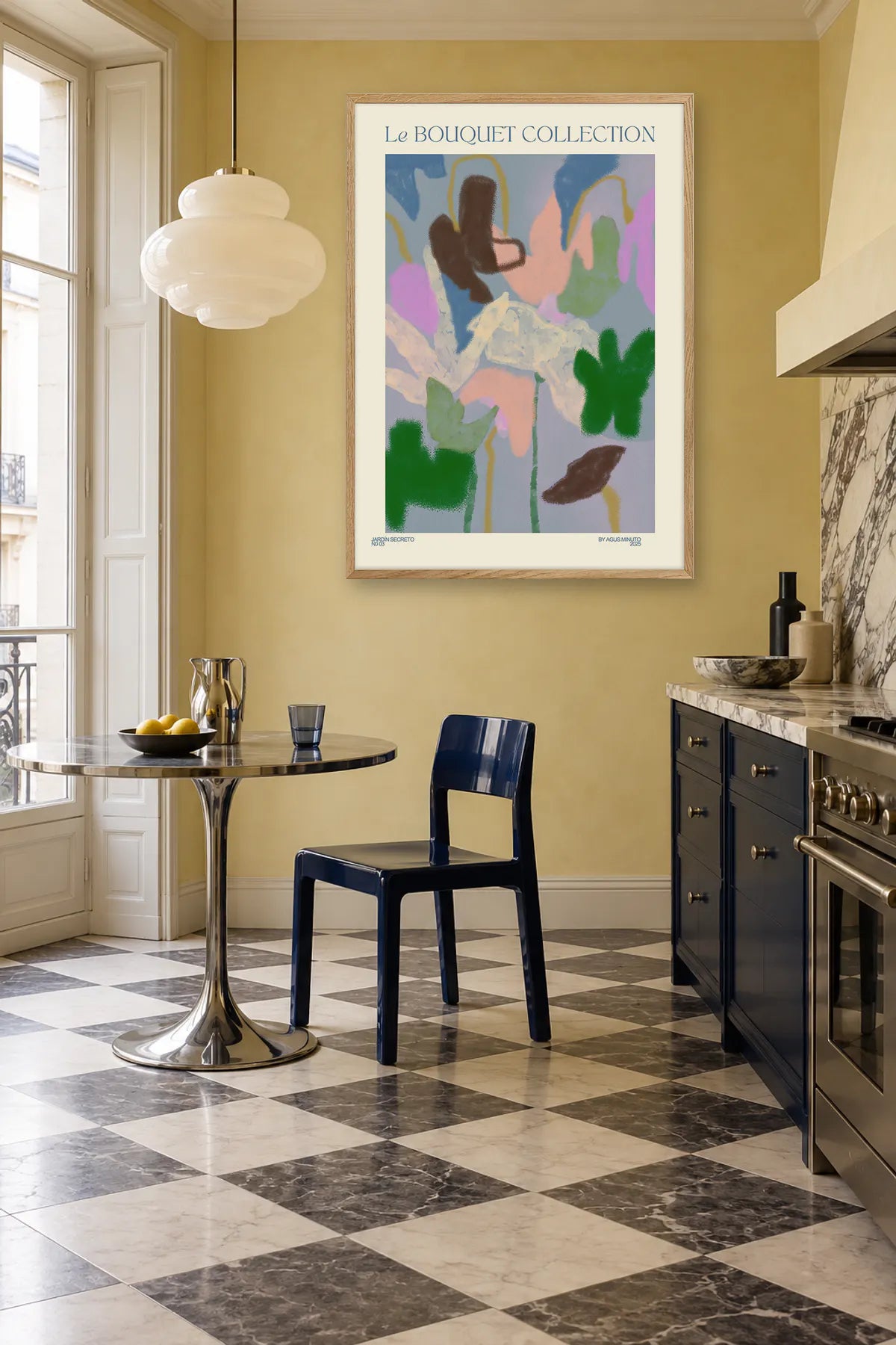 Bouquet III by Agus Minuto — framed art in interior setting 1