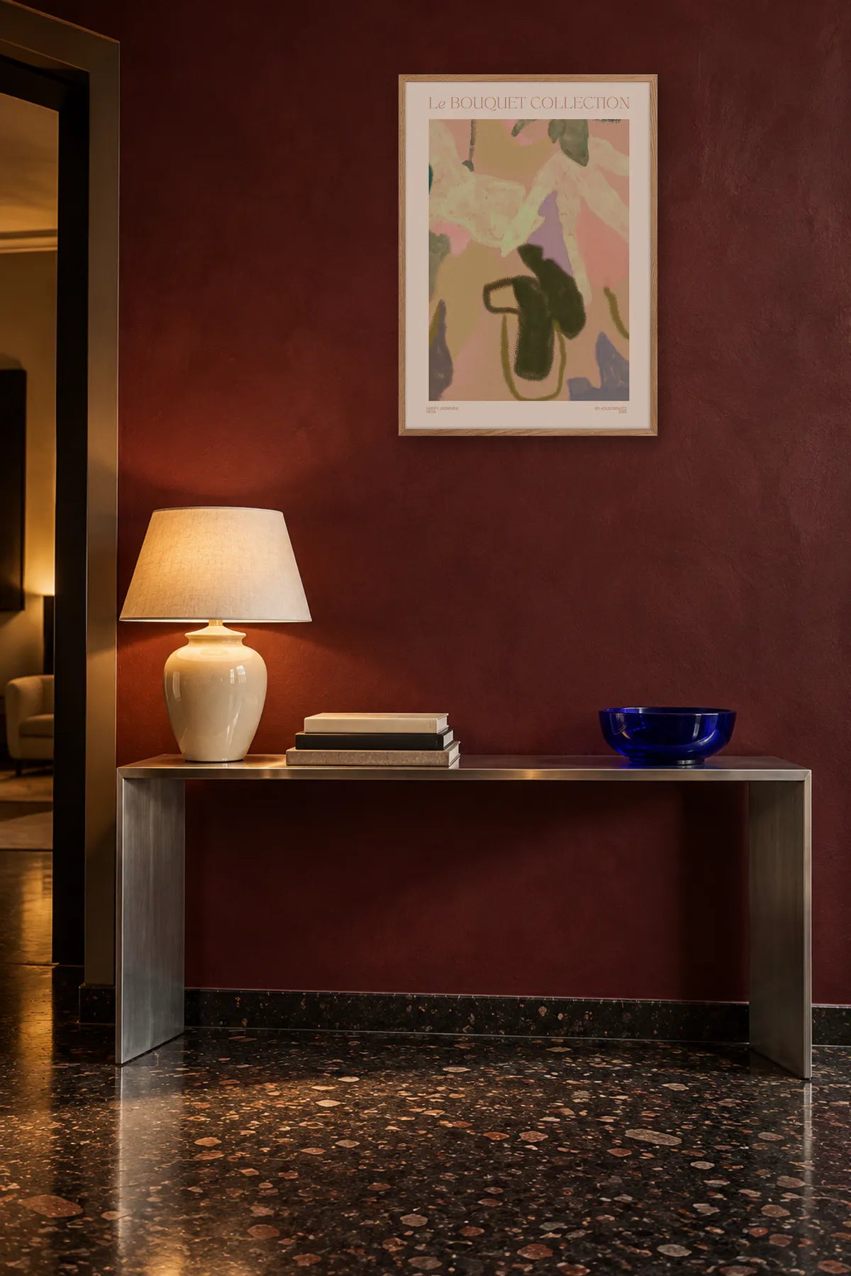 Bouquet IV by Agus Minuto — framed art in interior setting 1