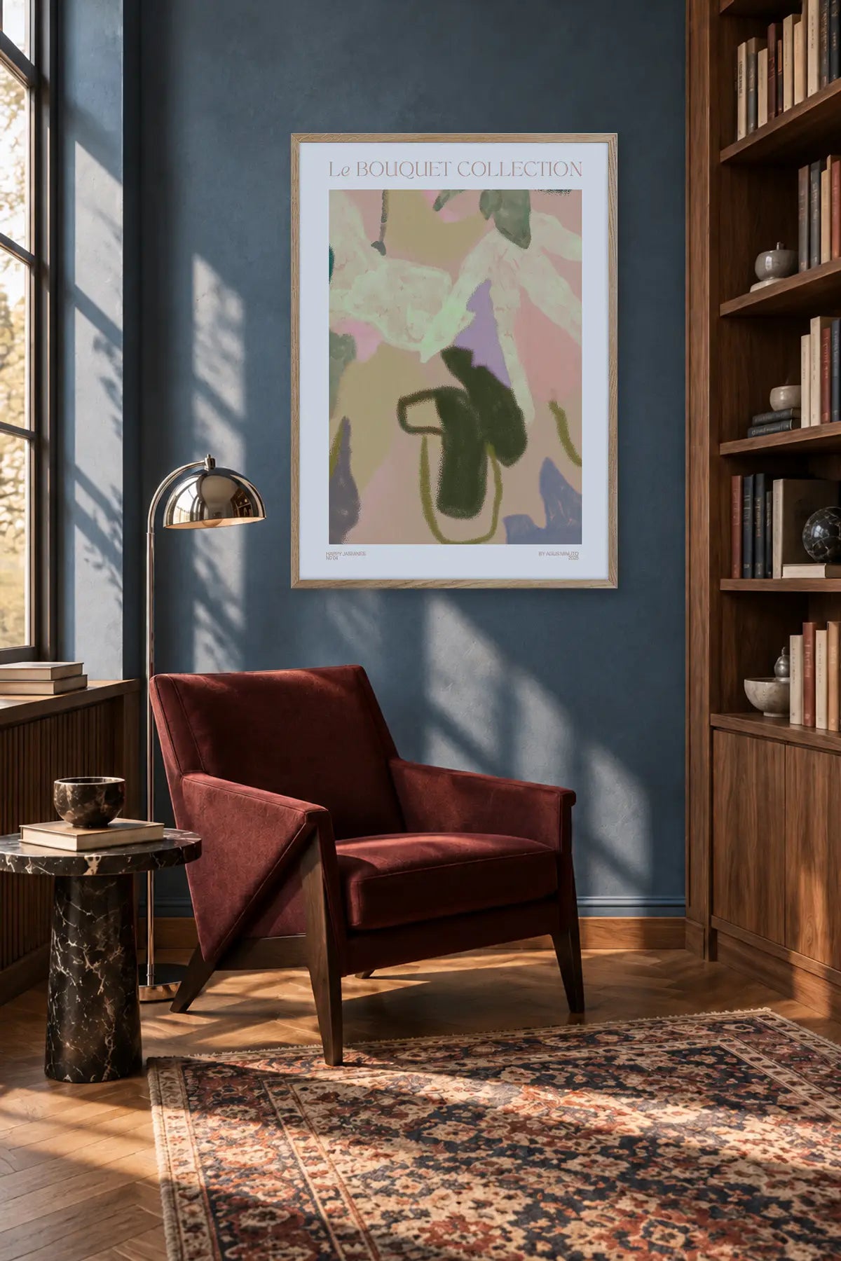 Bouquet IV by Agus Minuto — framed art in interior setting 4