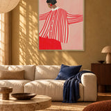 Confident Woman In Stripes by Bea Müller — framed art in interior setting 1