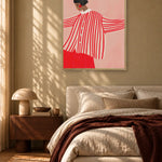 Confident Woman In Stripes by Bea Müller — framed art in interior setting 2