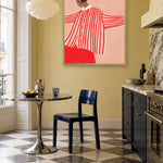 Confident Woman In Stripes by Bea Müller — framed art in interior setting 3