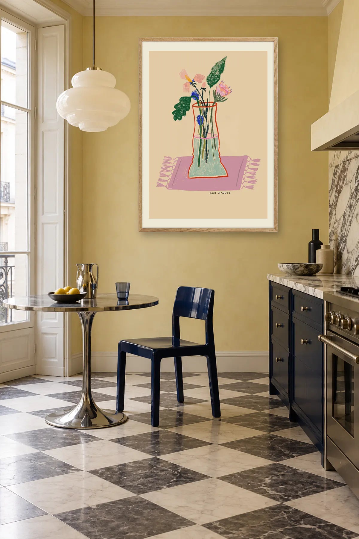 Flor I by Agus Minuto — framed art in interior setting 1
