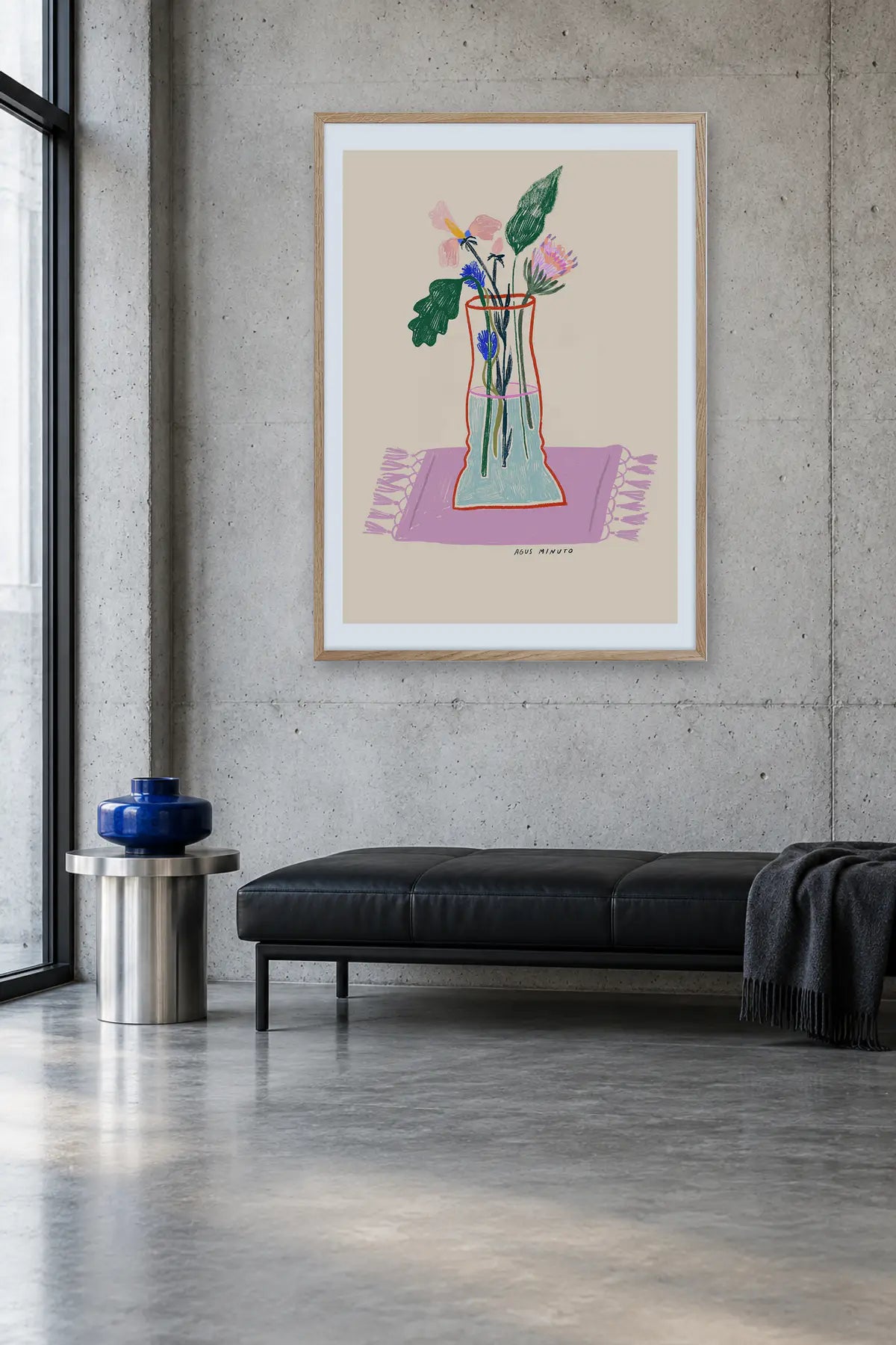 Flor I by Agus Minuto — framed art in interior setting 2