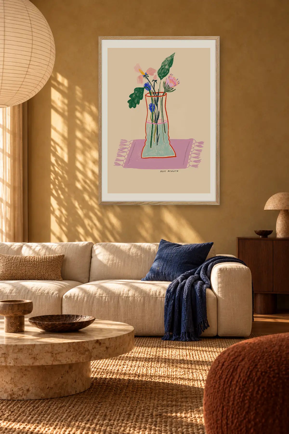 Flor I by Agus Minuto — framed art in interior setting 3