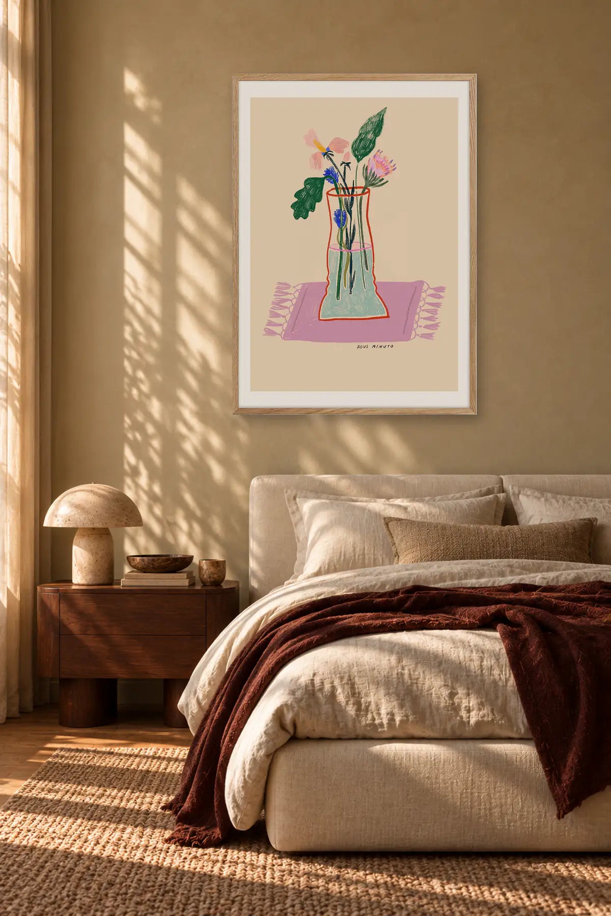 Flor I by Agus Minuto — framed art in interior setting 4