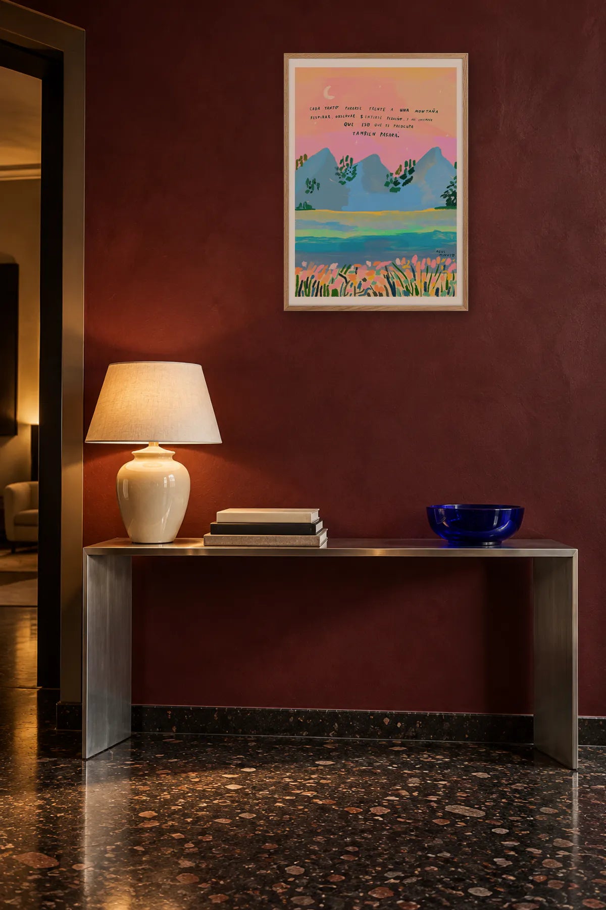 Montaña by Agus Minuto — framed art in interior setting 3