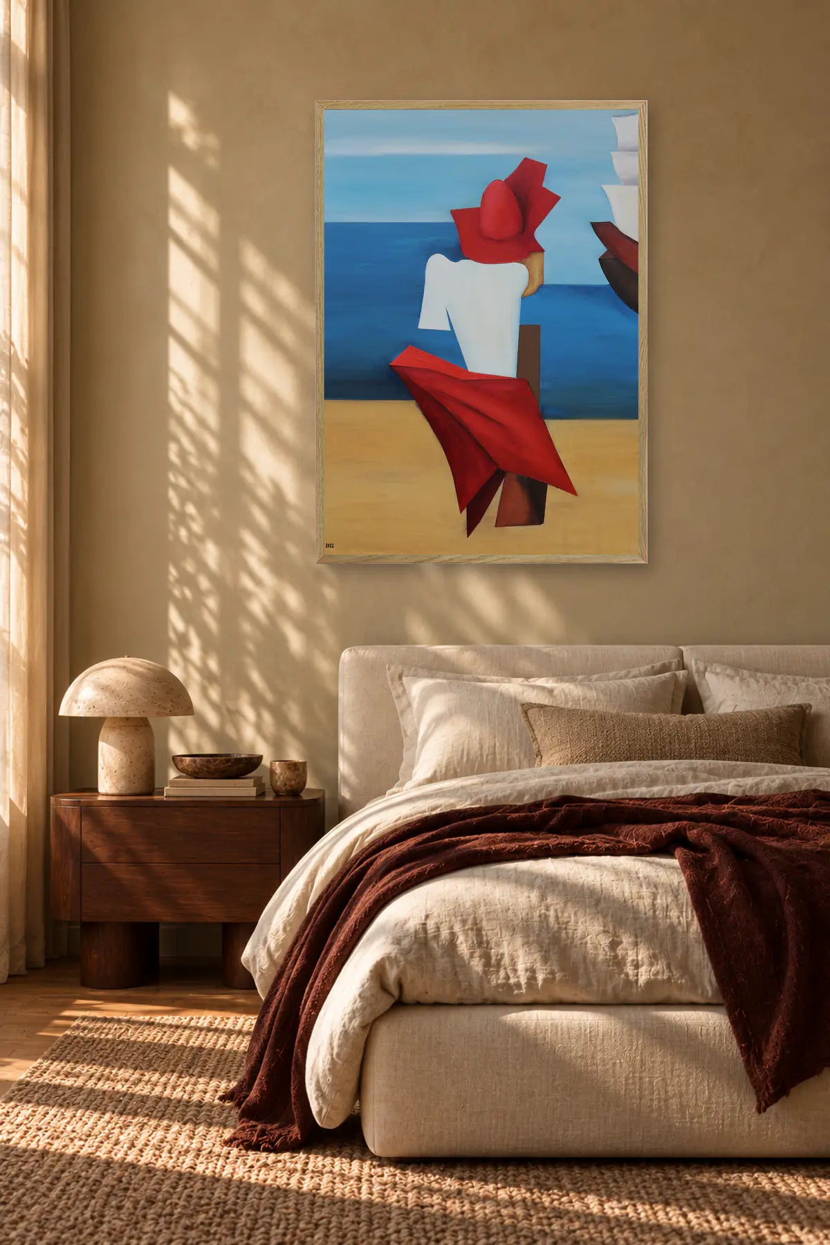 Red Hat By The Sea by Alexander Trifonov — framed art in interior setting 1