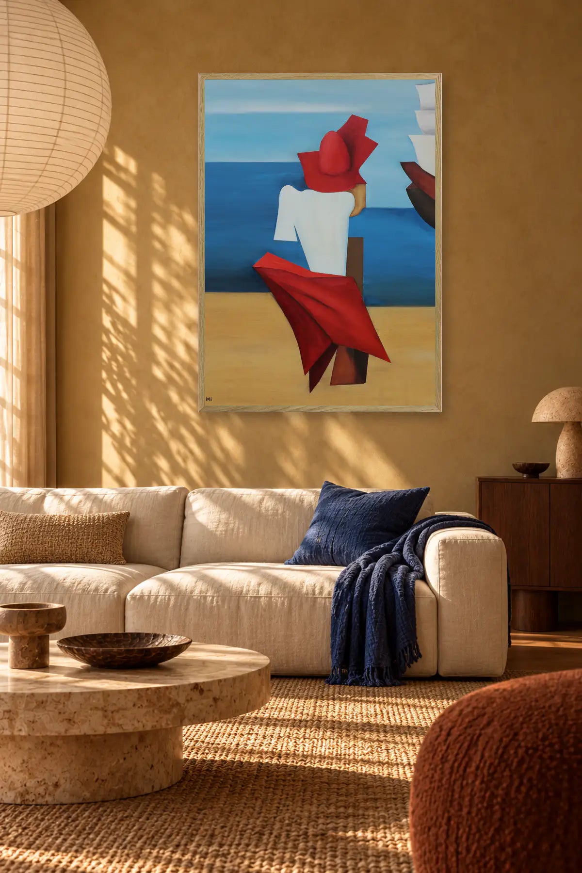 Red Hat By The Sea by Alexander Trifonov — framed art in interior setting 4