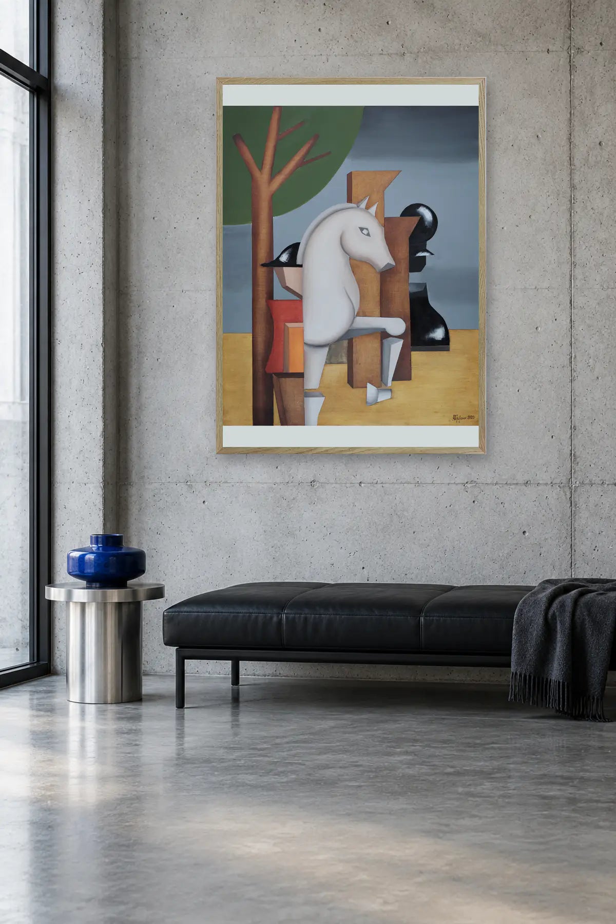 Strategic Chess Knight by Alexander Trifonov — framed art in interior setting 2