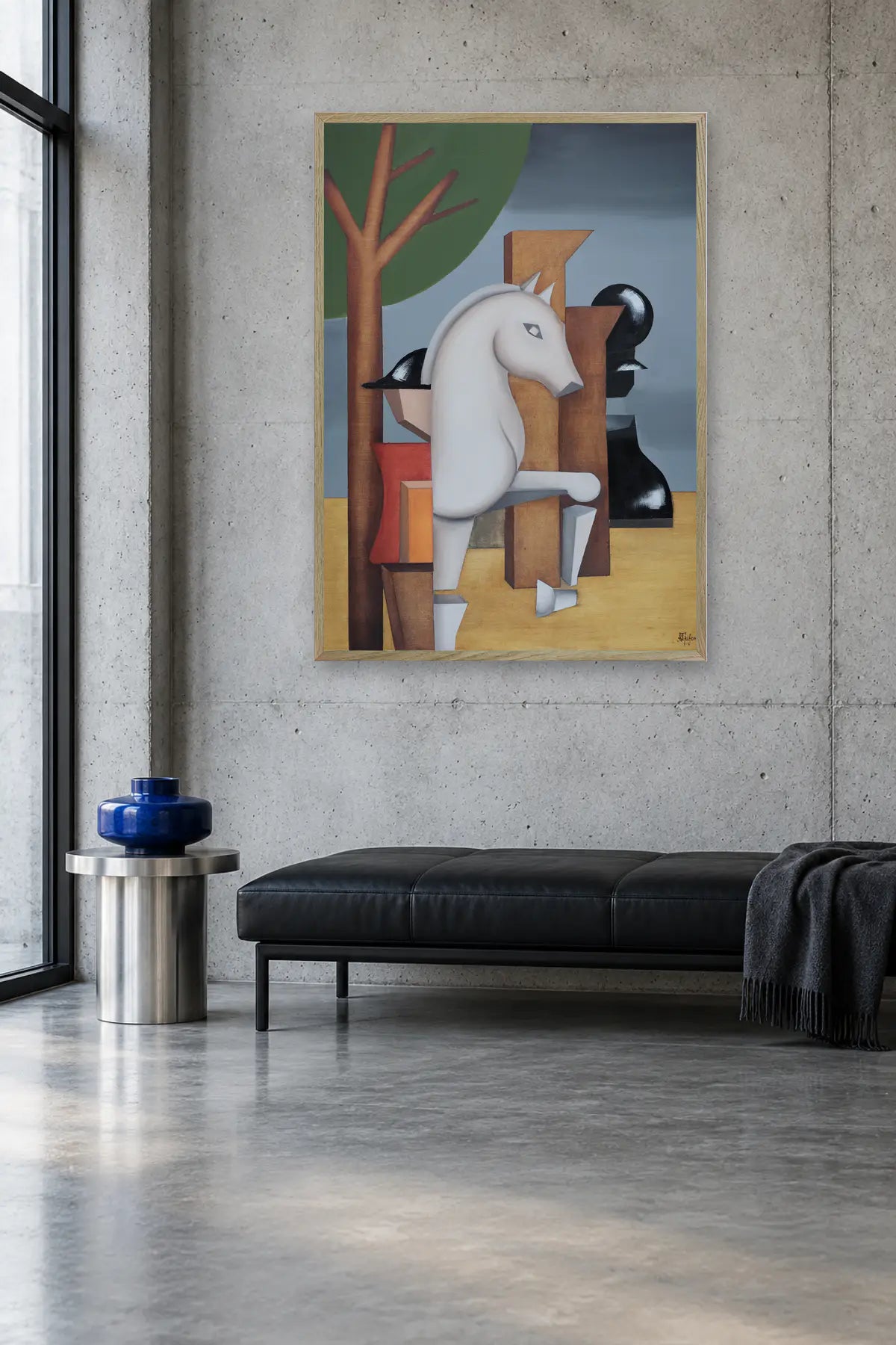 Strategic Chess Knight by Alexander Trifonov — framed art in interior setting 2