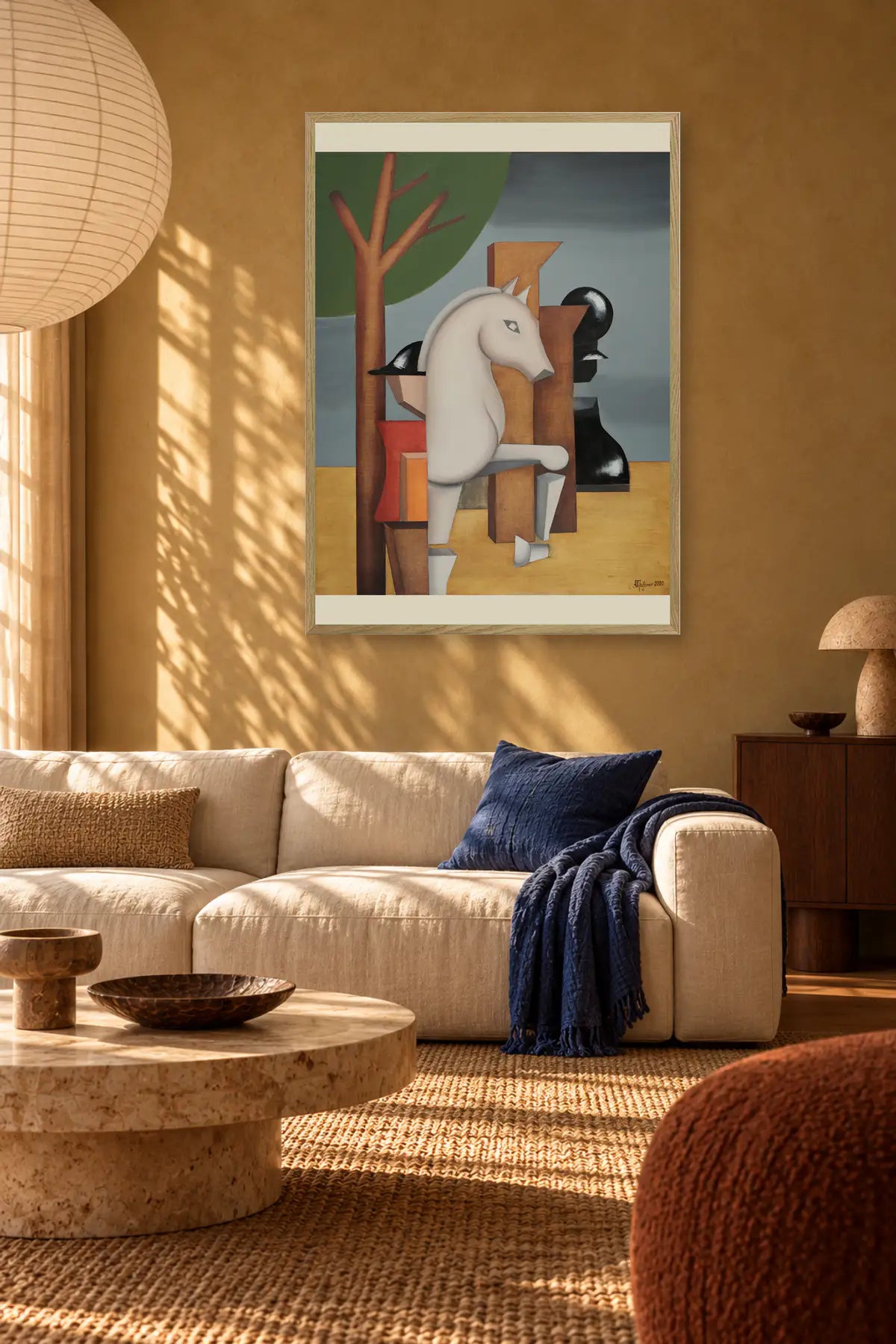 Strategic Chess Knight by Alexander Trifonov — framed art in interior setting 3