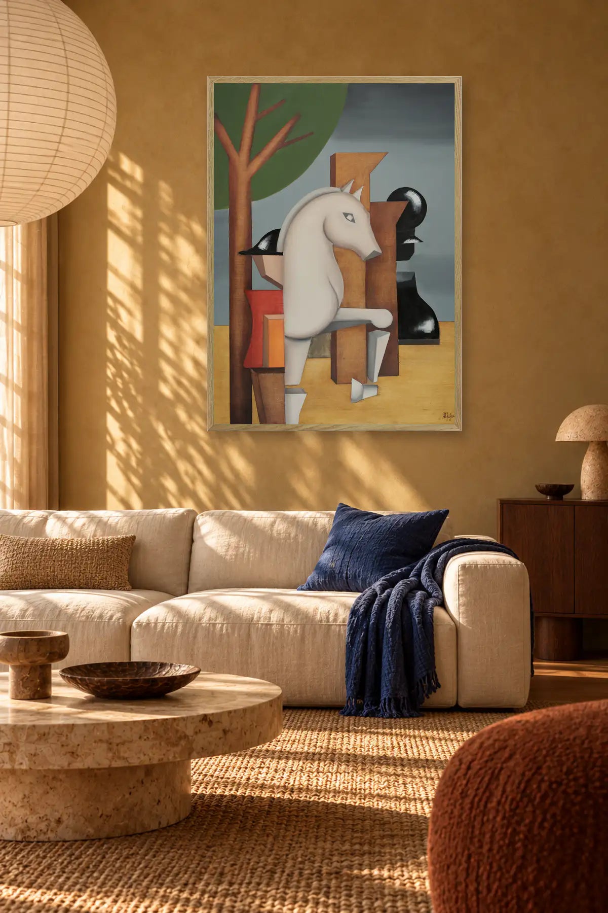 Strategic Chess Knight by Alexander Trifonov — framed art in interior setting 3