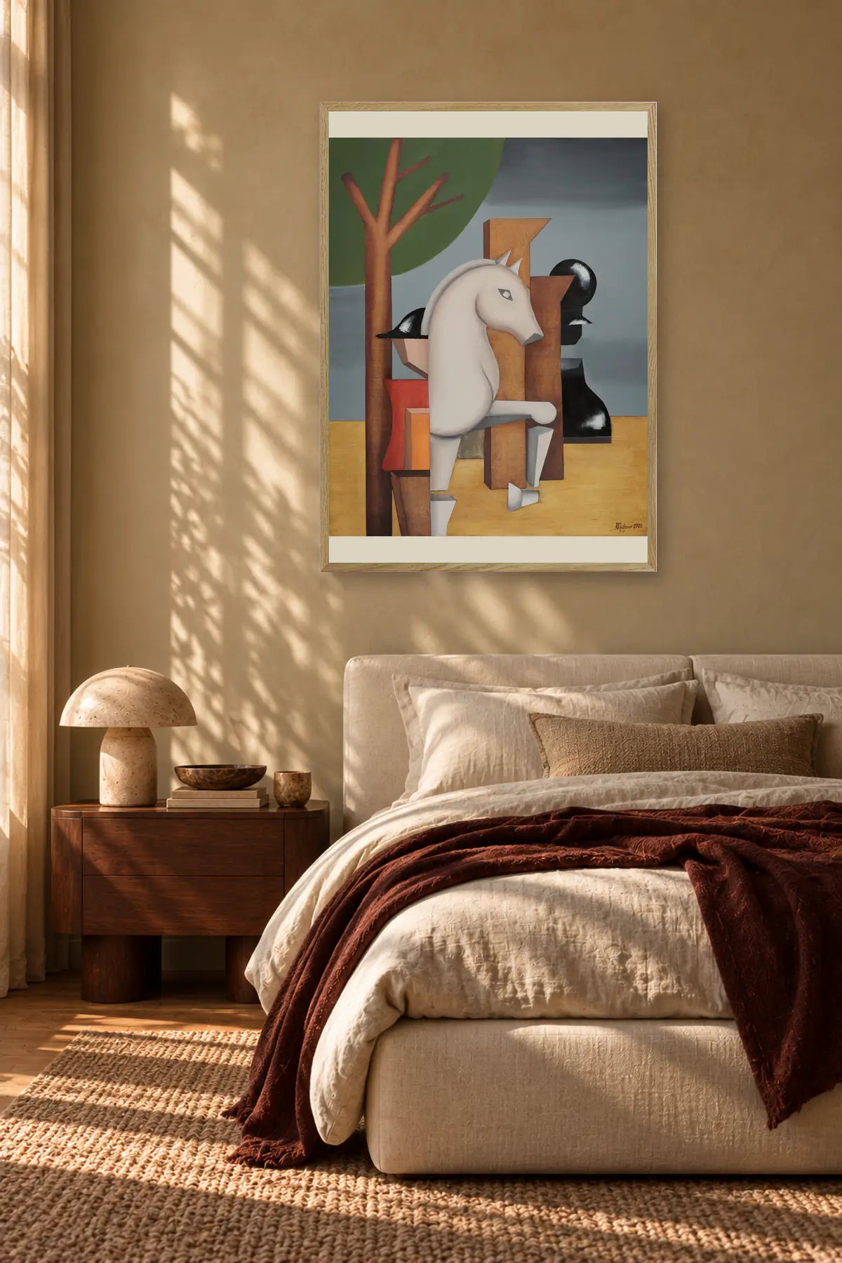 Strategic Chess Knight by Alexander Trifonov — framed art in interior setting 4