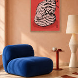Whimsical Red Striped Cat by Dirkie Nell — framed art in interior setting 3